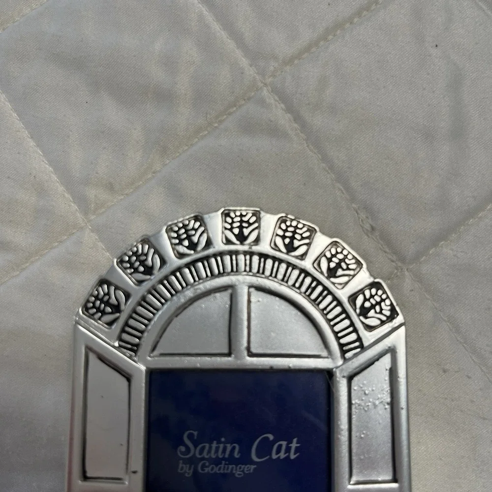 Godinger Satin Cat Photo Frame Silverplate‎ Tabletop Velvet Back Tabletop 2